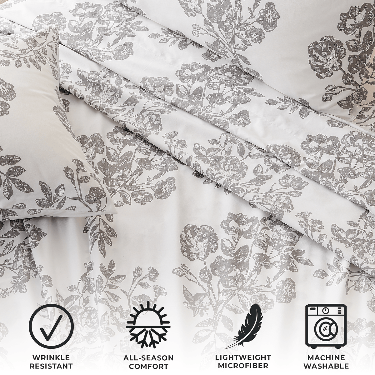 Brushed Microfiber Printed Sheet Set – Baylor Collection – view 19