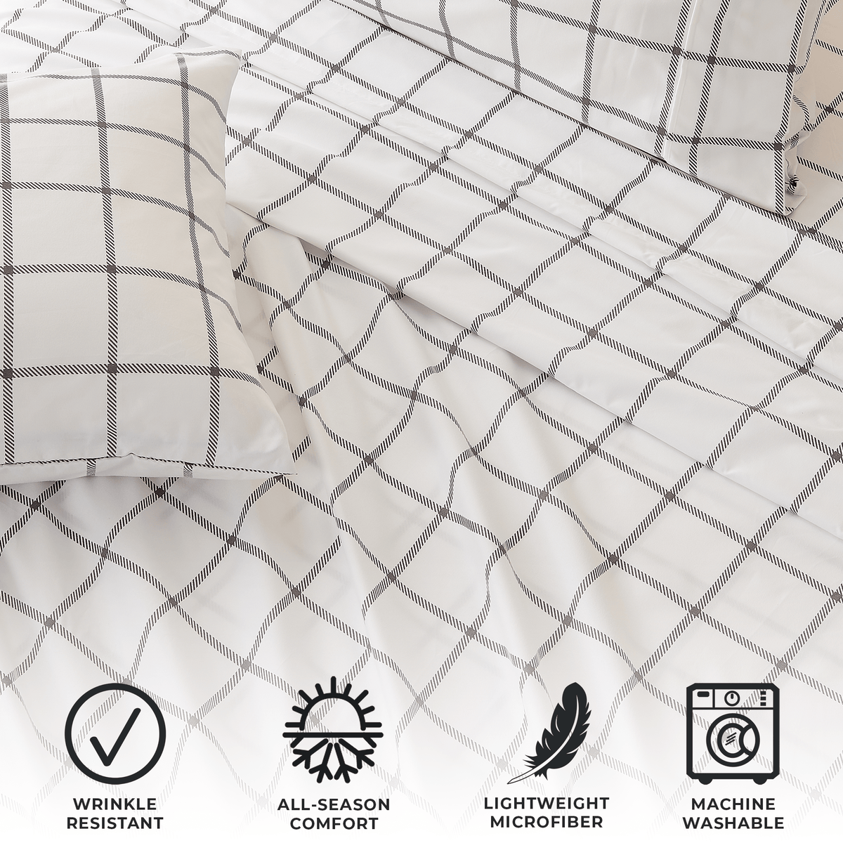 Brushed Microfiber Printed Sheet Set – Baylor Collection – view 24