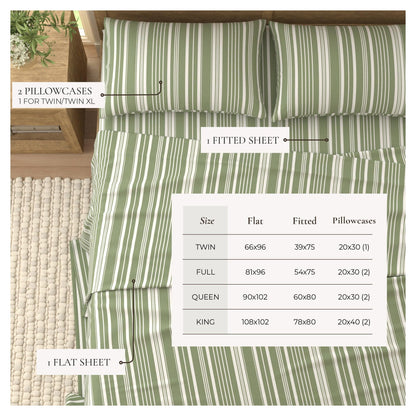 Brushed Microfiber Striped Sheet Set – Elouise Collection – view 44