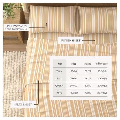 Brushed Microfiber Striped Sheet Set – Elouise Collection – view 42