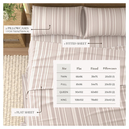 Brushed Microfiber Striped Sheet Set – Elouise Collection – view 61