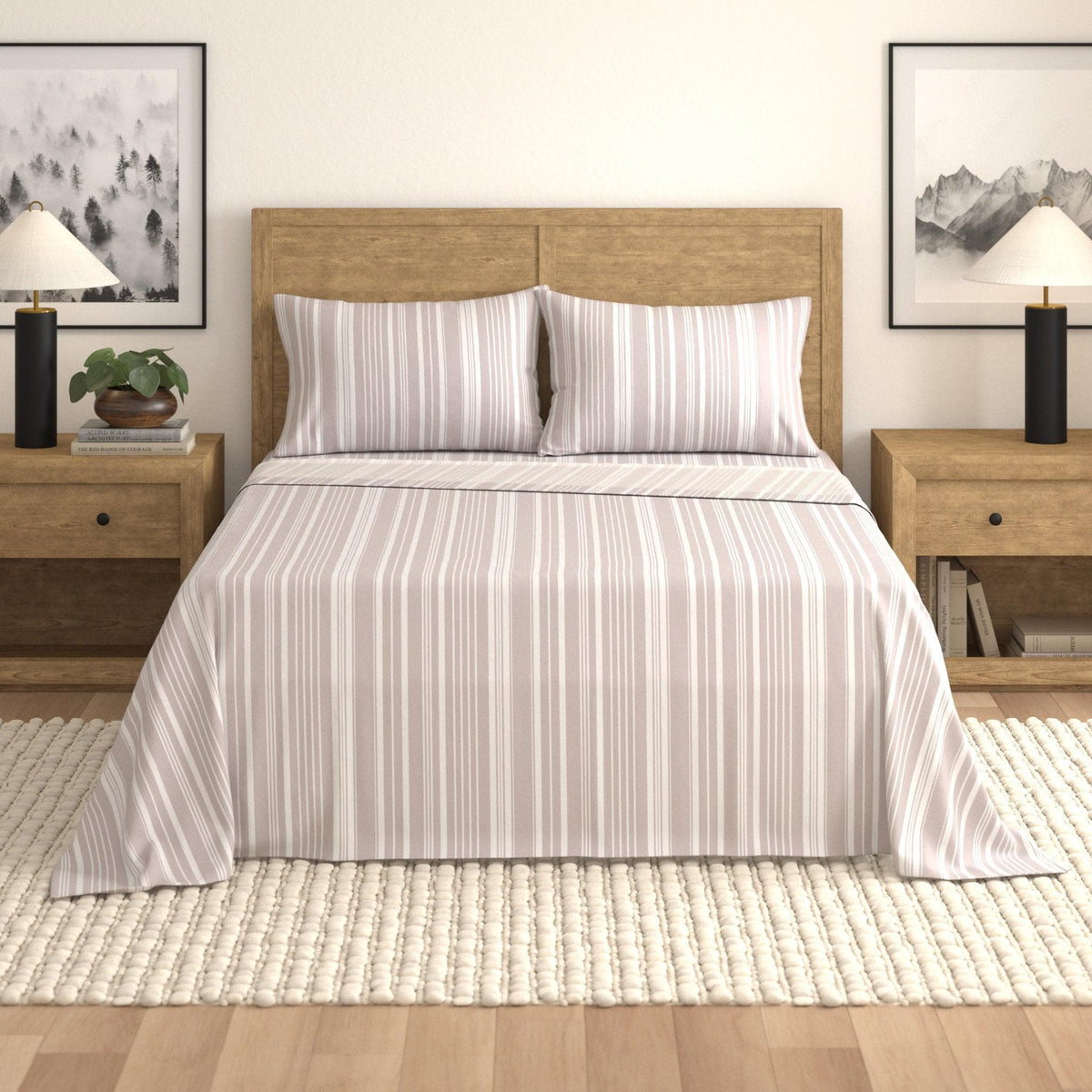 Brushed Microfiber Striped Sheet Set – Elouise Collection – view 38
