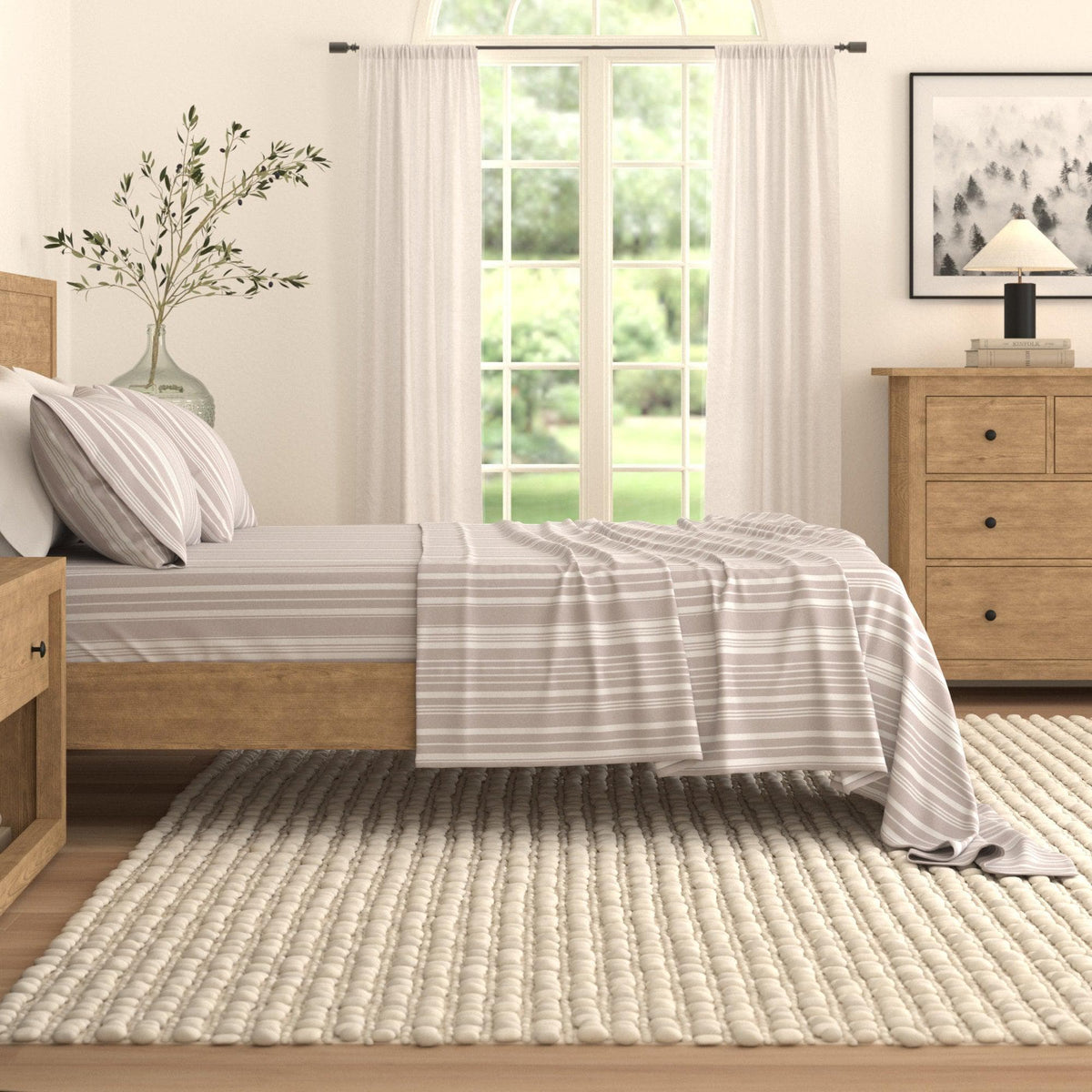Brushed Microfiber Striped Sheet Set – Elouise Collection – view 12