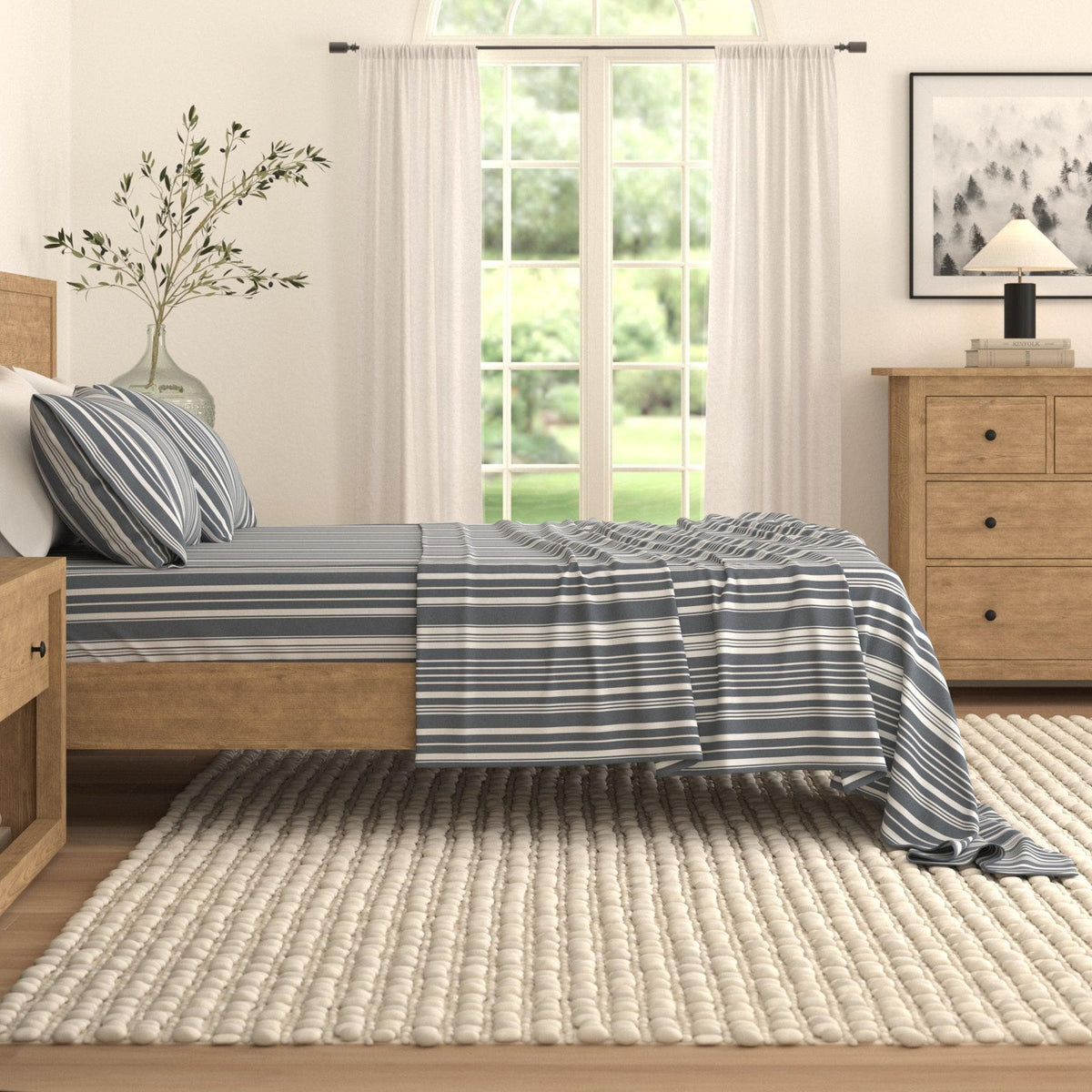 Brushed Microfiber Striped Sheet Set – Elouise Collection – view 30