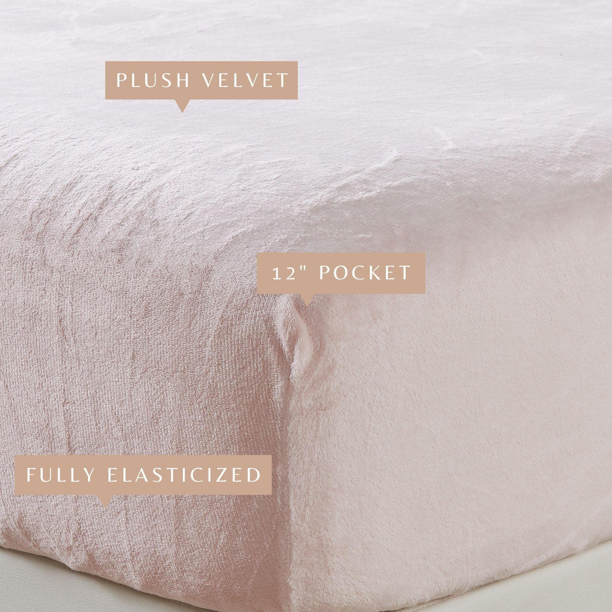 Solid Velvet Plush Fitted Sheet – Velvet Luxe Collection – view 6
