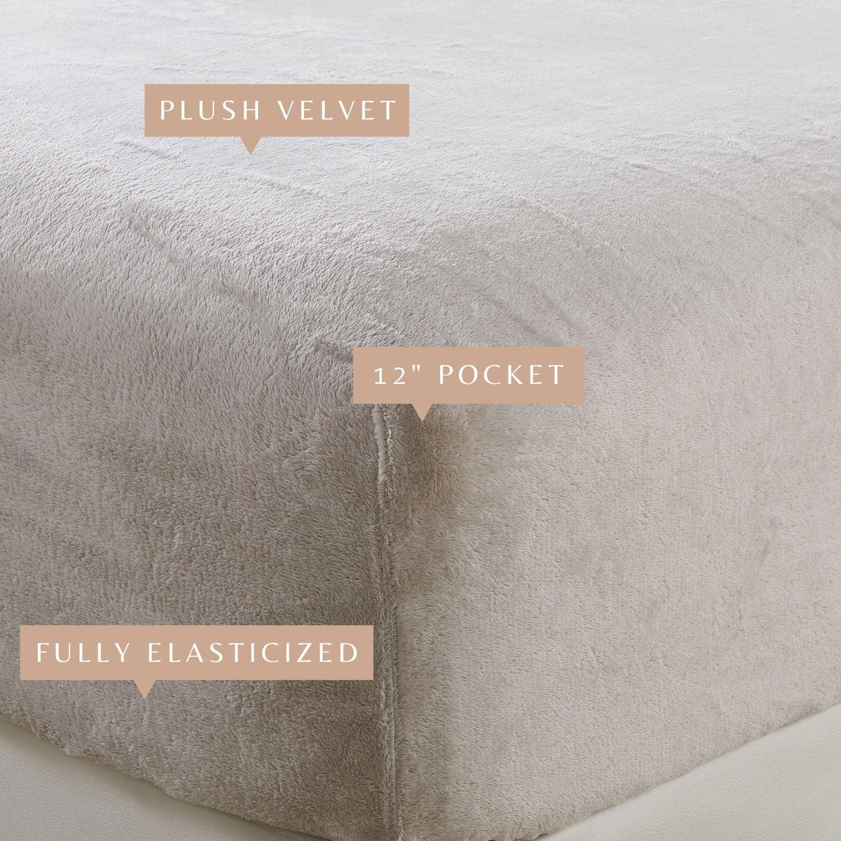 Solid Velvet Plush Fitted Sheet – Velvet Luxe Collection – view 11