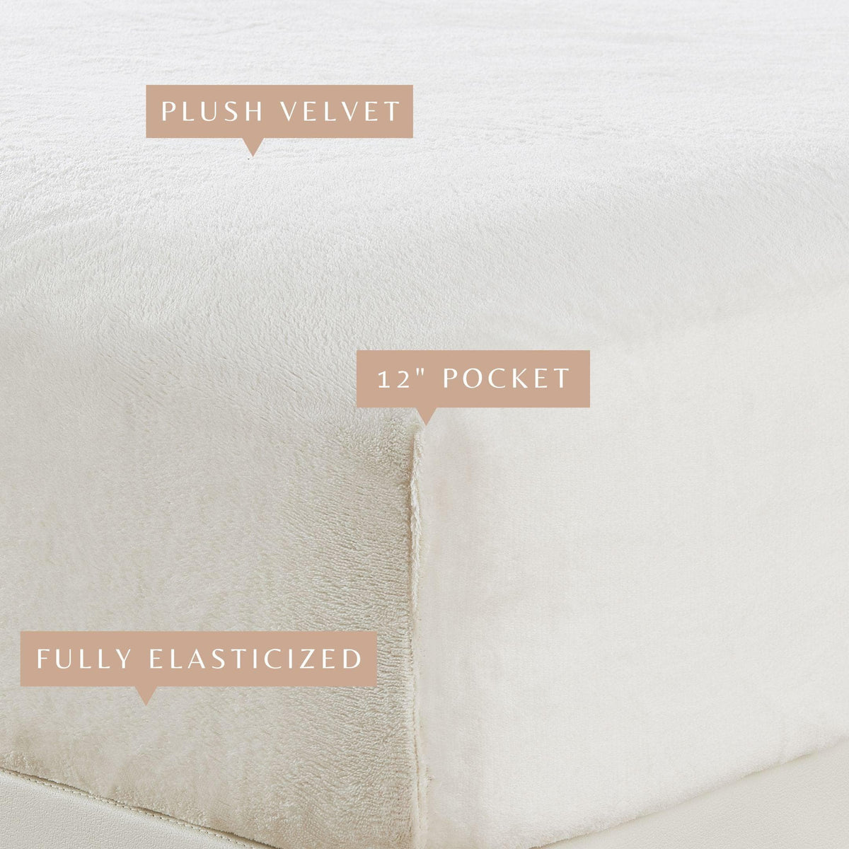 Solid Velvet Plush Fitted Sheet – Velvet Luxe Collection – view 23