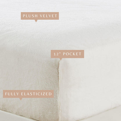 Solid Velvet Plush Fitted Sheet – Velvet Luxe Collection – view 23