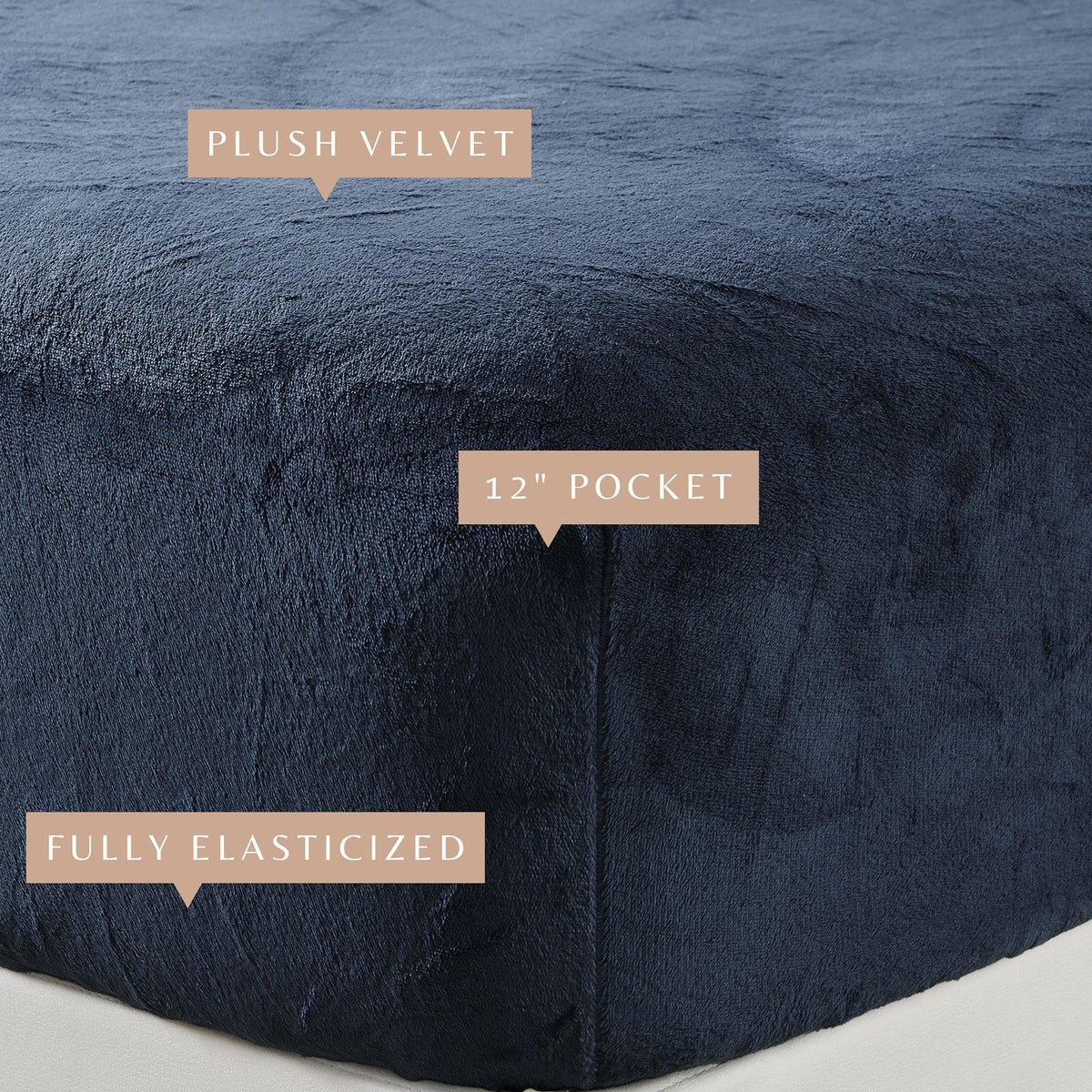 Solid Velvet Plush Fitted Sheet – Velvet Luxe Collection – view 35