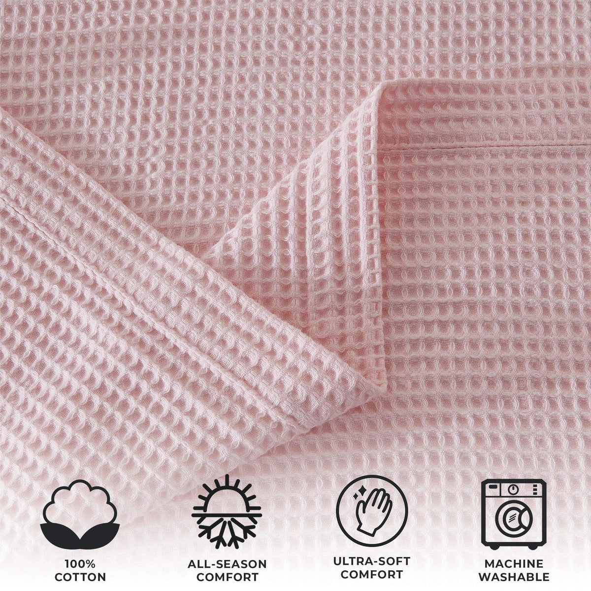 Mikala Collection 100% Cotton Waffle Weave Blanket – view 4