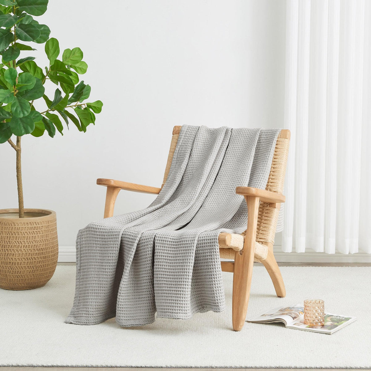 Mikala Collection 100% Cotton Waffle Weave Blanket – view 18