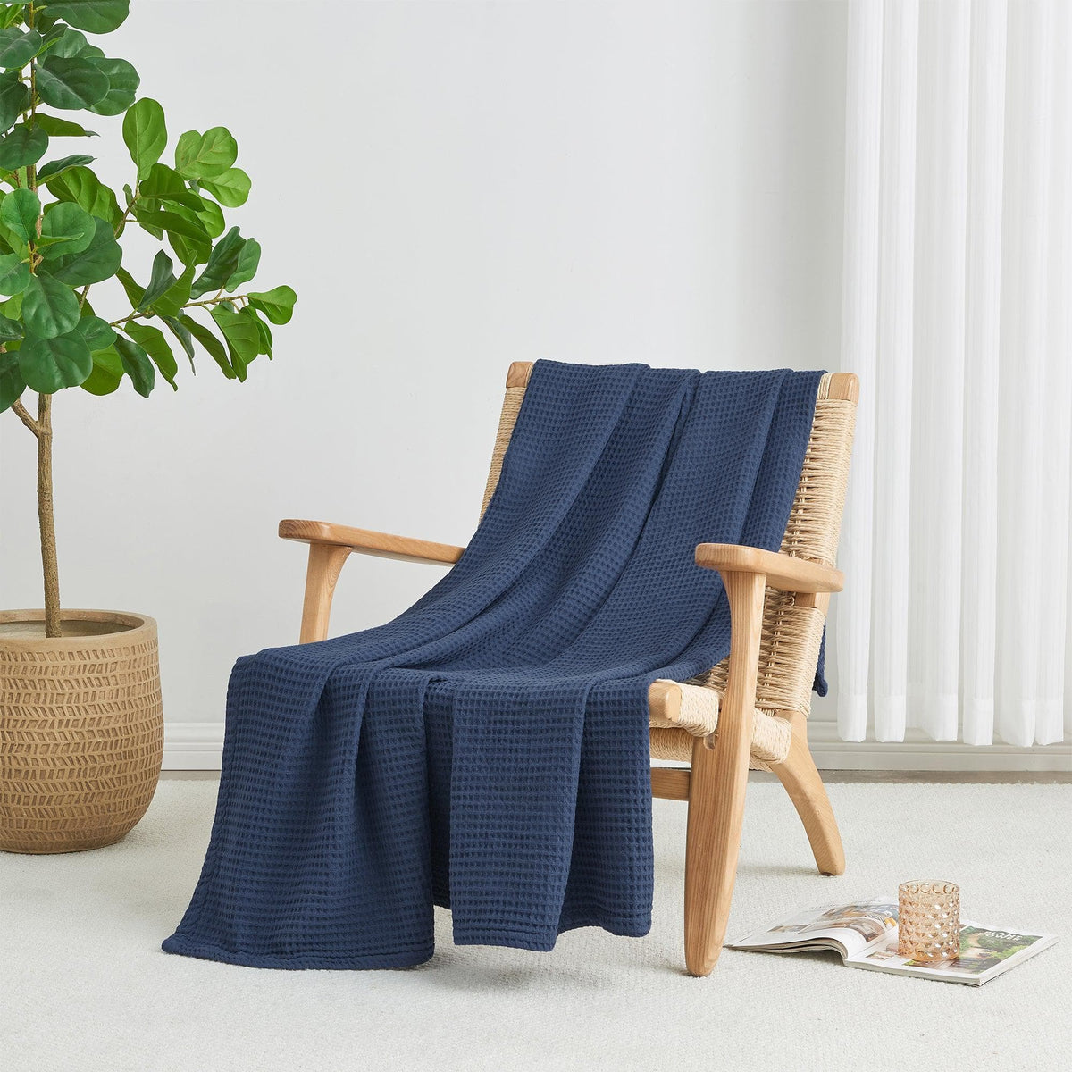 Mikala Collection 100% Cotton Waffle Weave Blanket – view 28