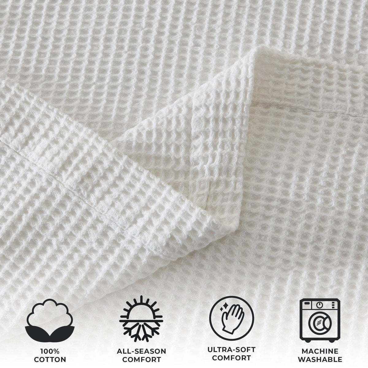 Mikala Collection 100% Cotton Waffle Weave Blanket – view 39