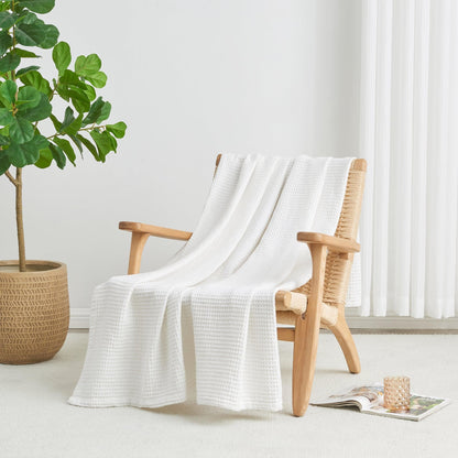Mikala Collection 100% Cotton Waffle Weave Blanket – view 38