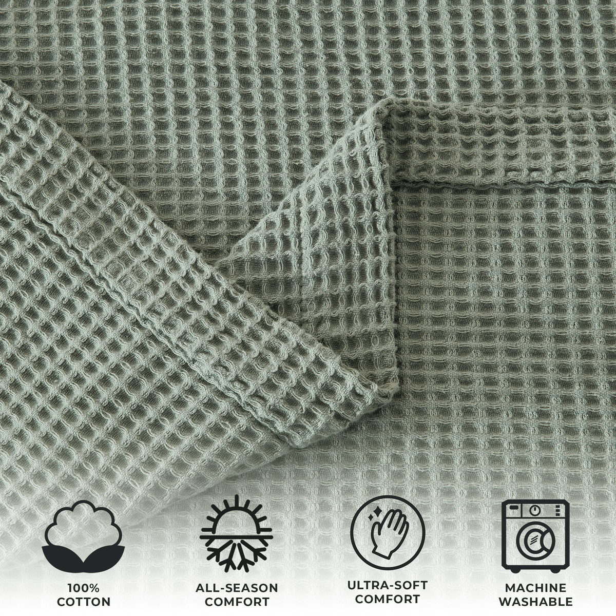 Mikala Collection 100% Cotton Waffle Weave Blanket – view 54