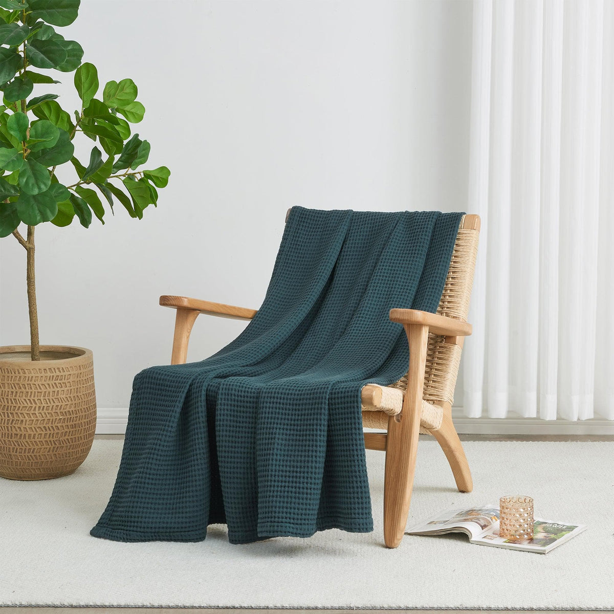 Mikala Collection 100% Cotton Waffle Weave Blanket – view 63