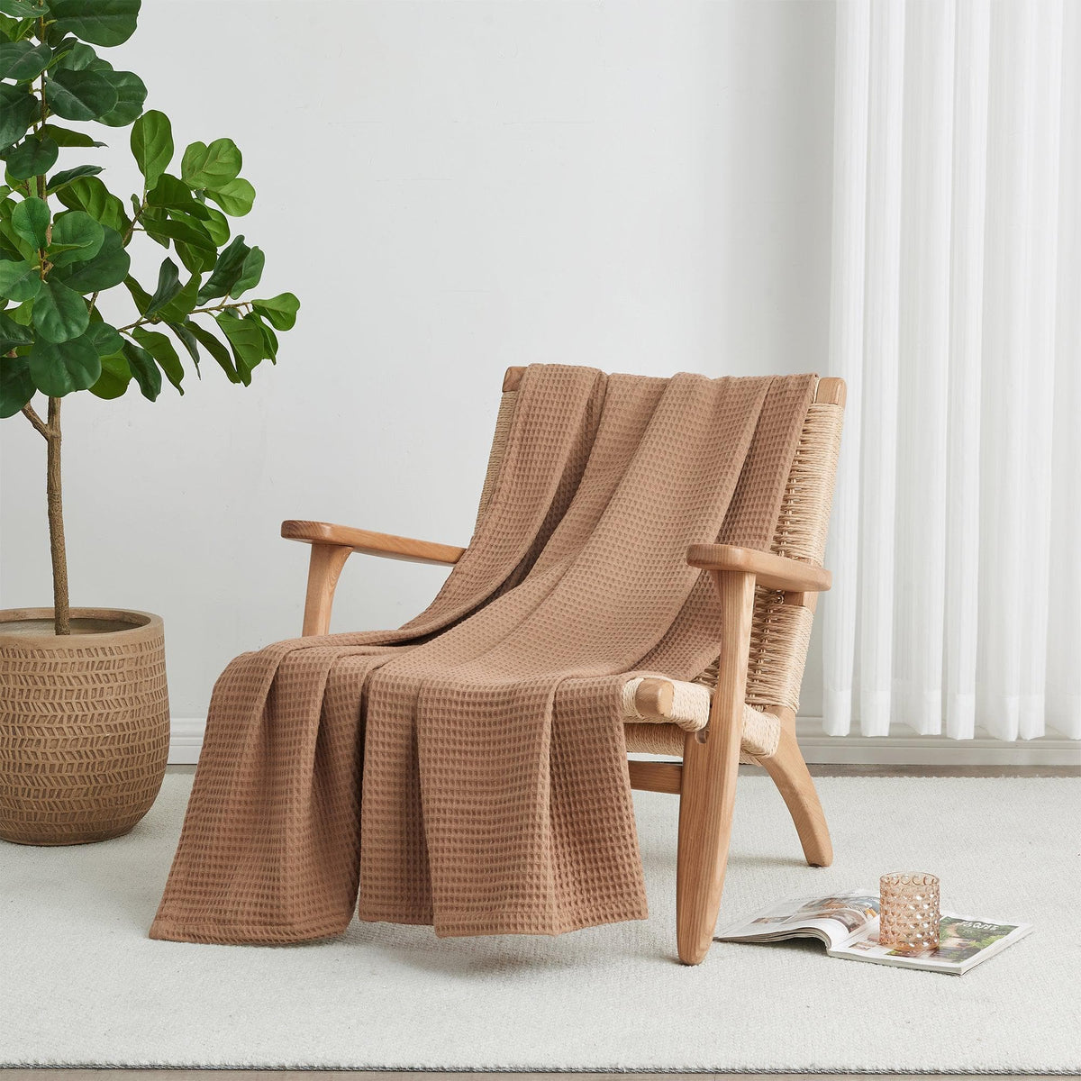 Mikala Collection 100% Cotton Waffle Weave Blanket – view 68