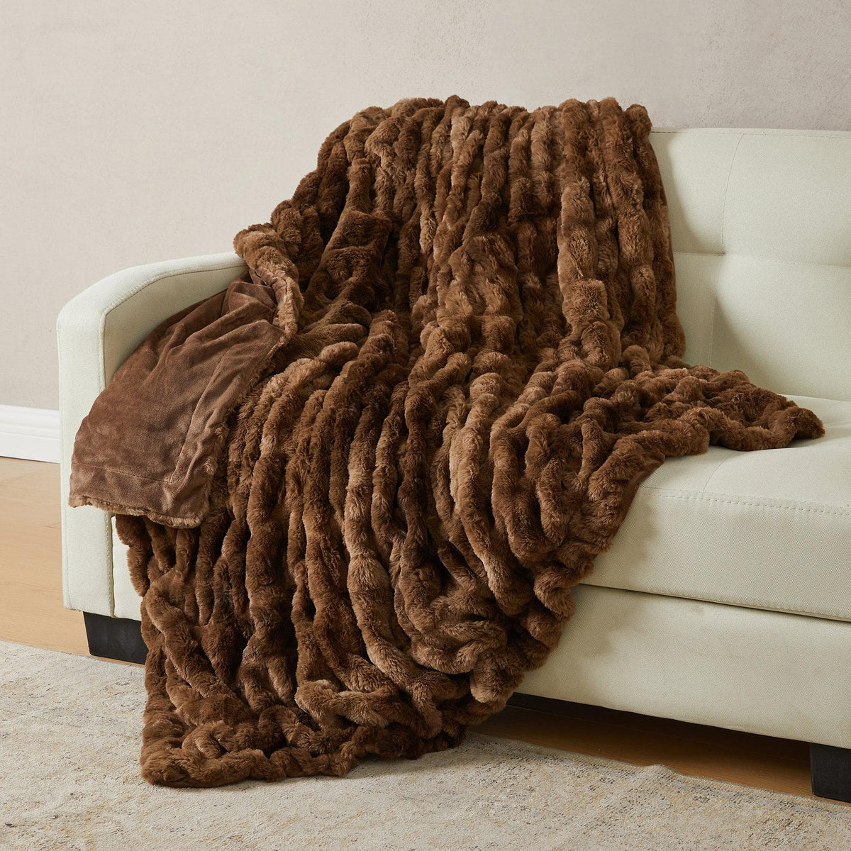Alondra Collection Ruched Faux Fur Throw Blanket, 50 x 60 Inch – view 28
