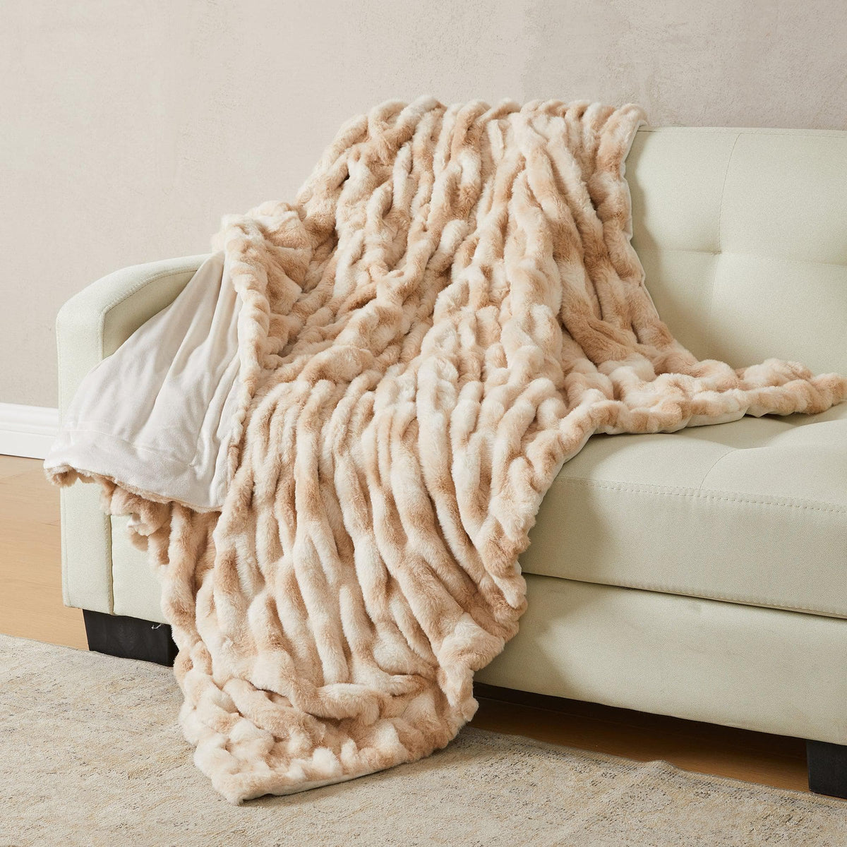 Alondra Collection Ruched Faux Fur Throw Blanket, 50 x 60 Inch – view 34