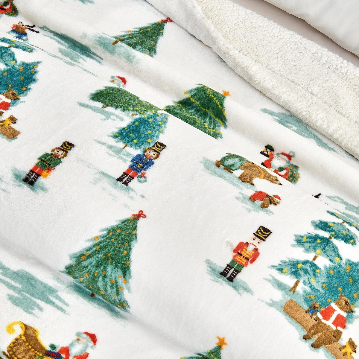 Eve Collection Holiday Velvet Plush Sherpa Throw Blanket, 50 x 60 – view 42