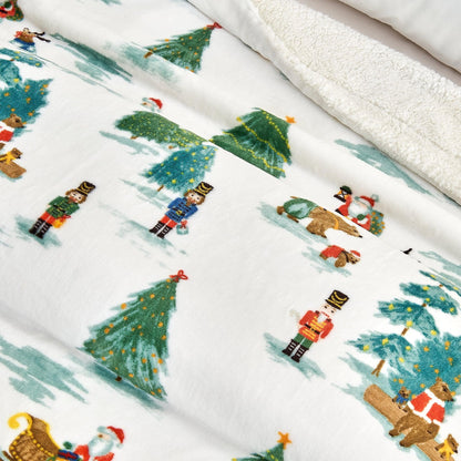 Eve Collection Holiday Velvet Plush Sherpa Throw Blanket, 50 x 60 – view 42