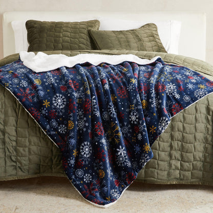 Eve Collection Holiday Velvet Plush Sherpa Throw Blanket, 50 x 60 – view 46