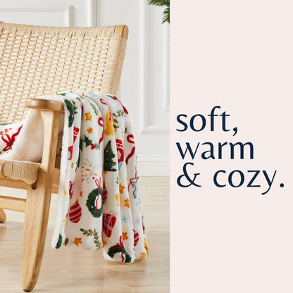 Eve Collection Holiday Velvet Plush Sherpa Throw Blanket, 50 x 60 – view 50
