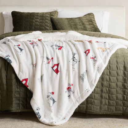 Eve Collection Holiday Velvet Plush Sherpa Throw Blanket, 50 x 60 – view 52