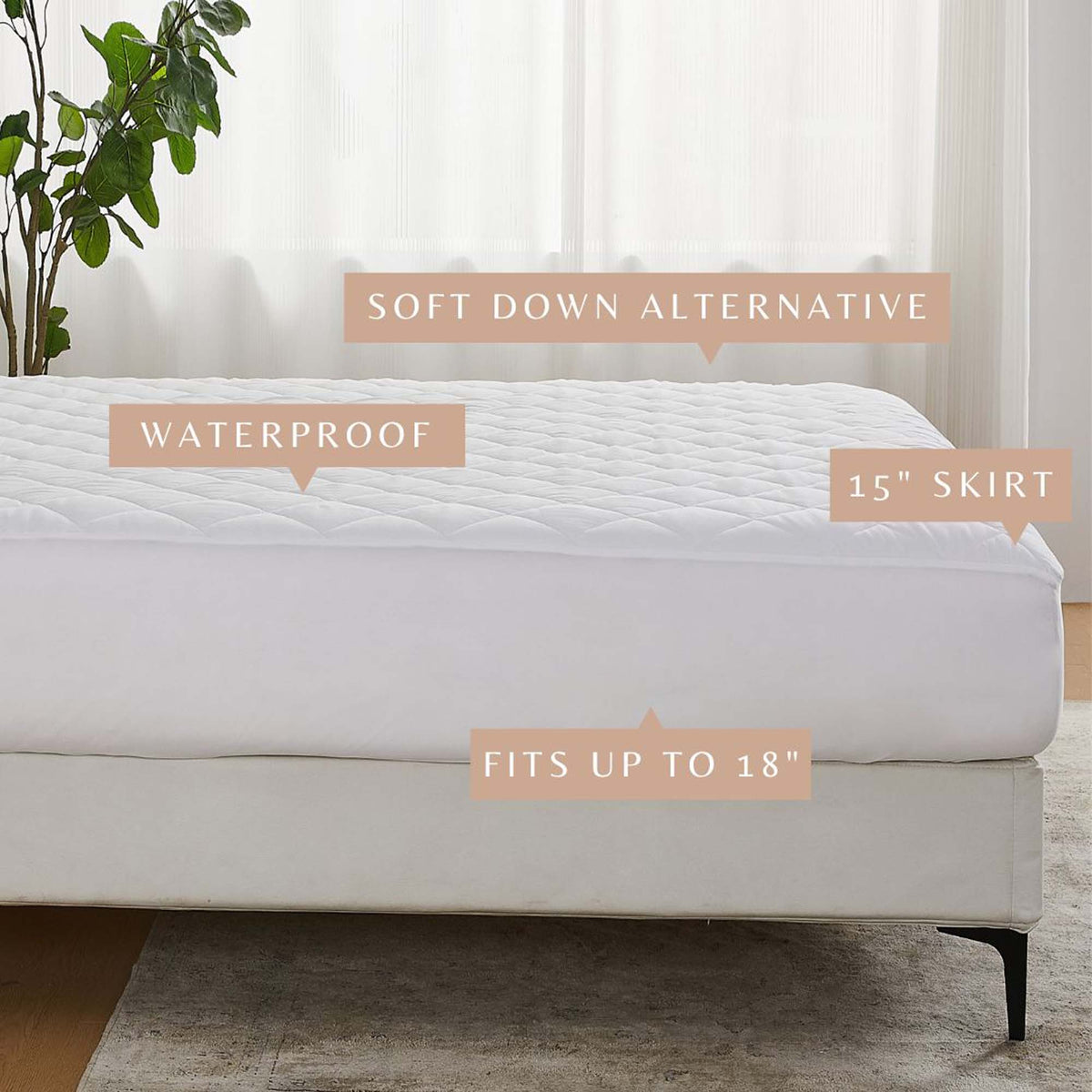 Eckhart Waterproof Quilted Mattress Pad with Down Alternative Fill – view 4