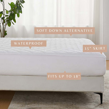 Eckhart Waterproof Quilted Mattress Pad with Down Alternative Fill – view 4