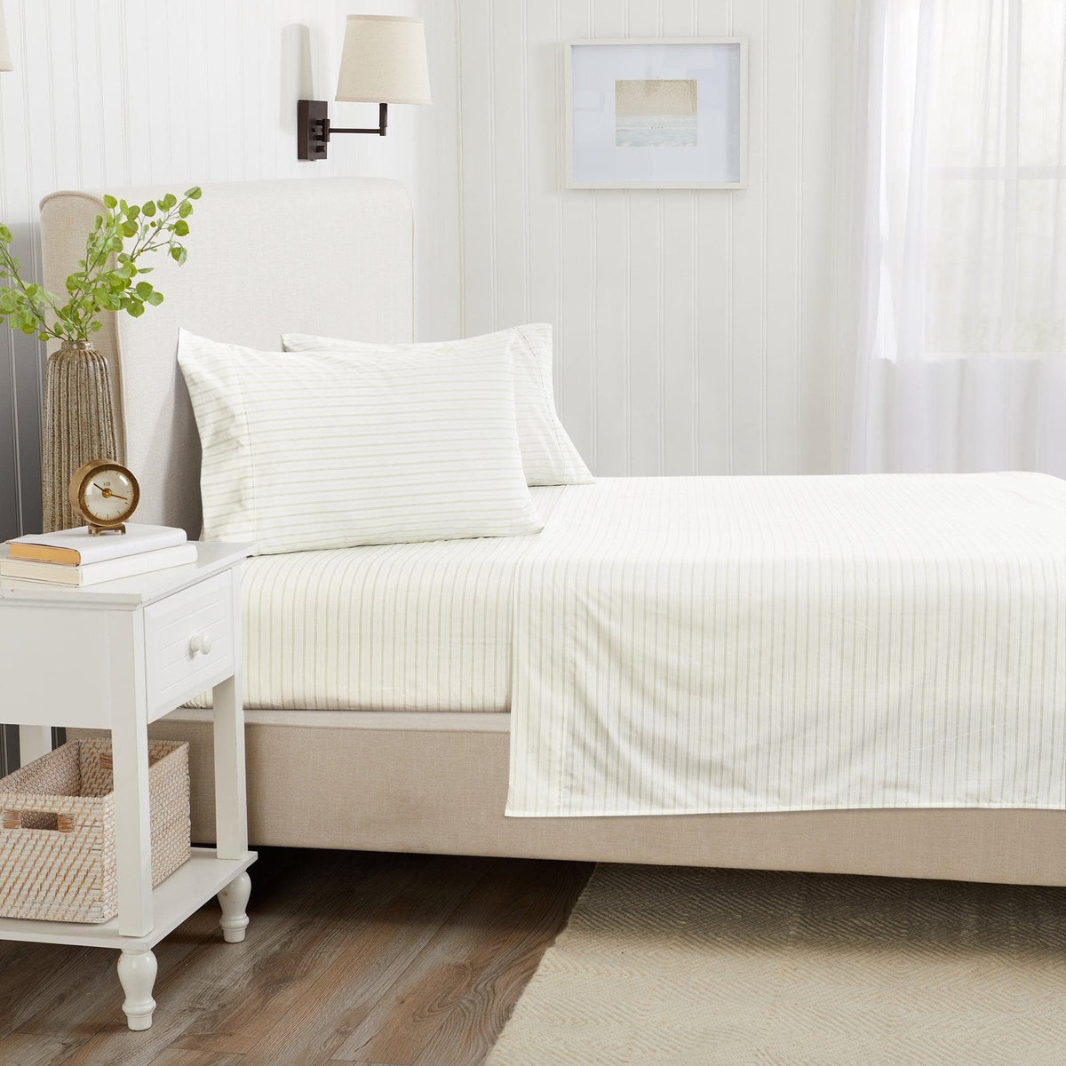 Classic Stripe Microfiber Sheet Set – Adeline Collection – view 34