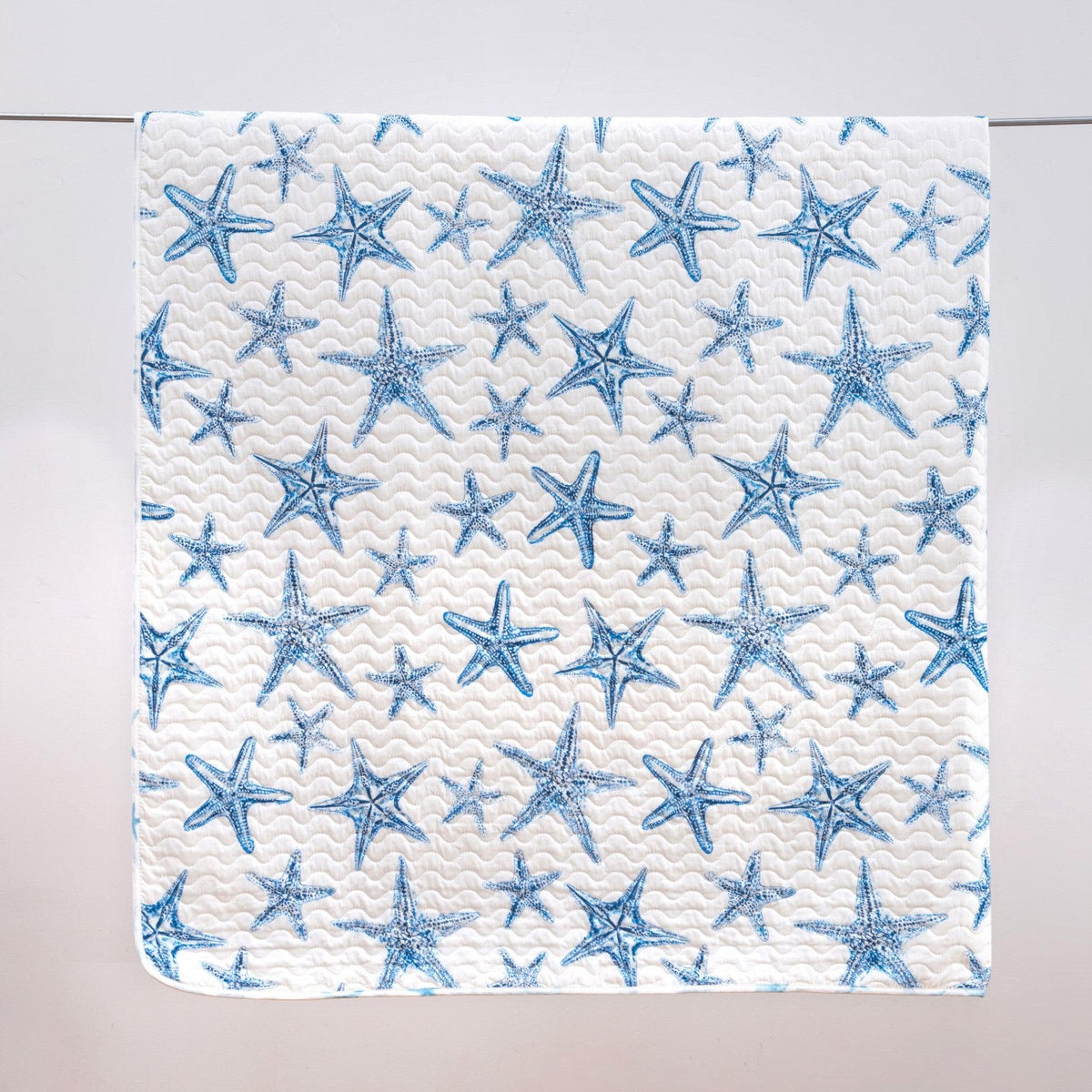 Blue Seashell Coastal Quilt Set with Shams – Trinidad Collection – view 3