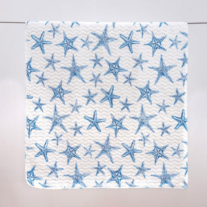 Blue Seashell Coastal Quilt Set with Shams – Trinidad Collection – view 3