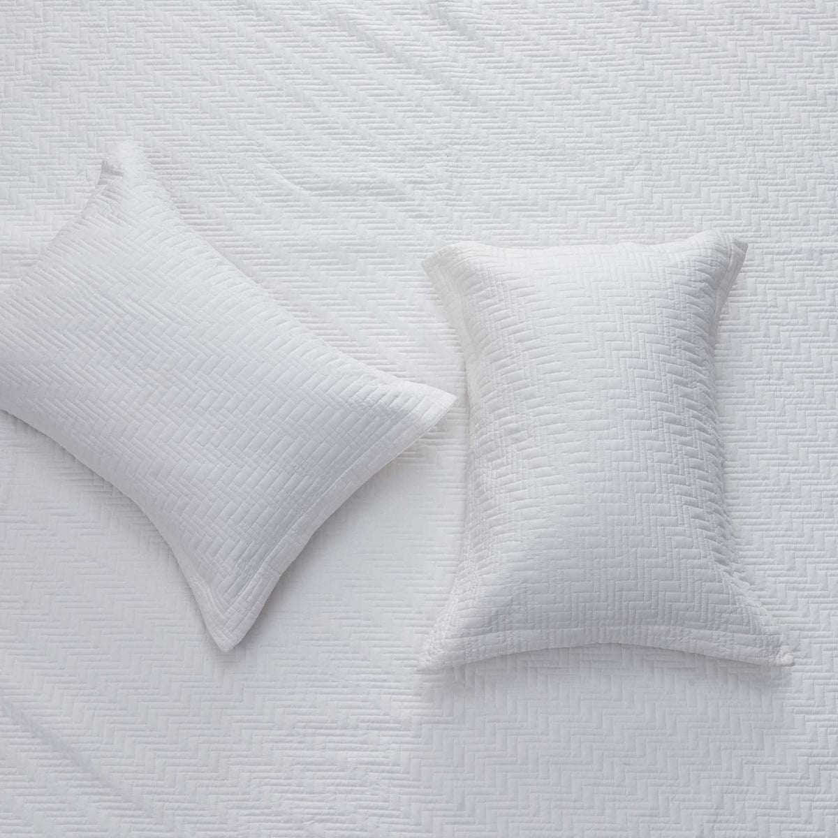 Solid Herringbone Stitched Quilt Set with Shams – Louise Collection – view 5