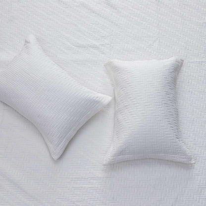 Solid Herringbone Stitched Quilt Set with Shams – Louise Collection – view 5