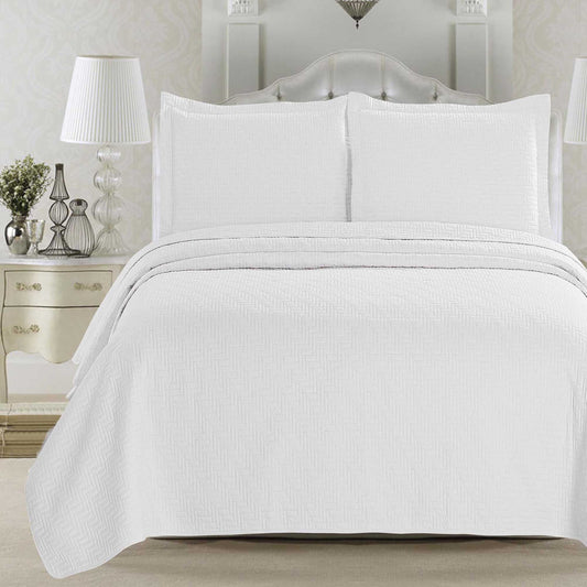 Herringbone Stitched Quilt Set - Louise Collection