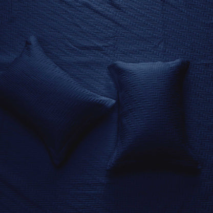 Solid Herringbone Stitched Quilt Set with Shams – Louise Collection – view 15