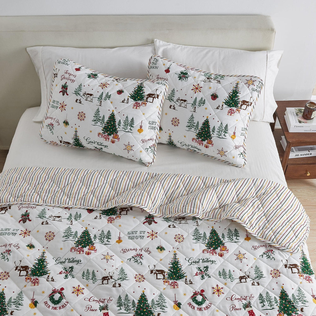 Colorful Holiday Print Quilt Set – Midnight Magic Collection – view 2