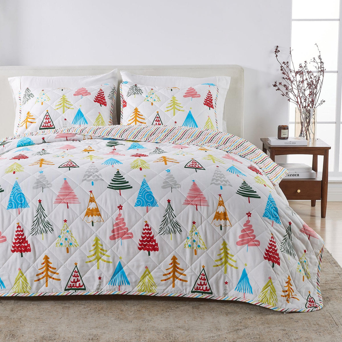 Colorful Holiday Print Quilt Set – Midnight Magic Collection – view 31