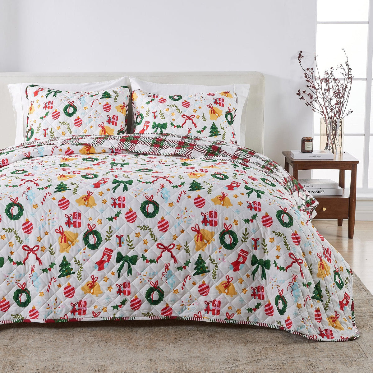 Colorful Holiday Print Quilt Set – Midnight Magic Collection – view 19