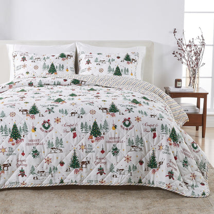 Colorful Holiday Quilt Set for Seasonal Comfort