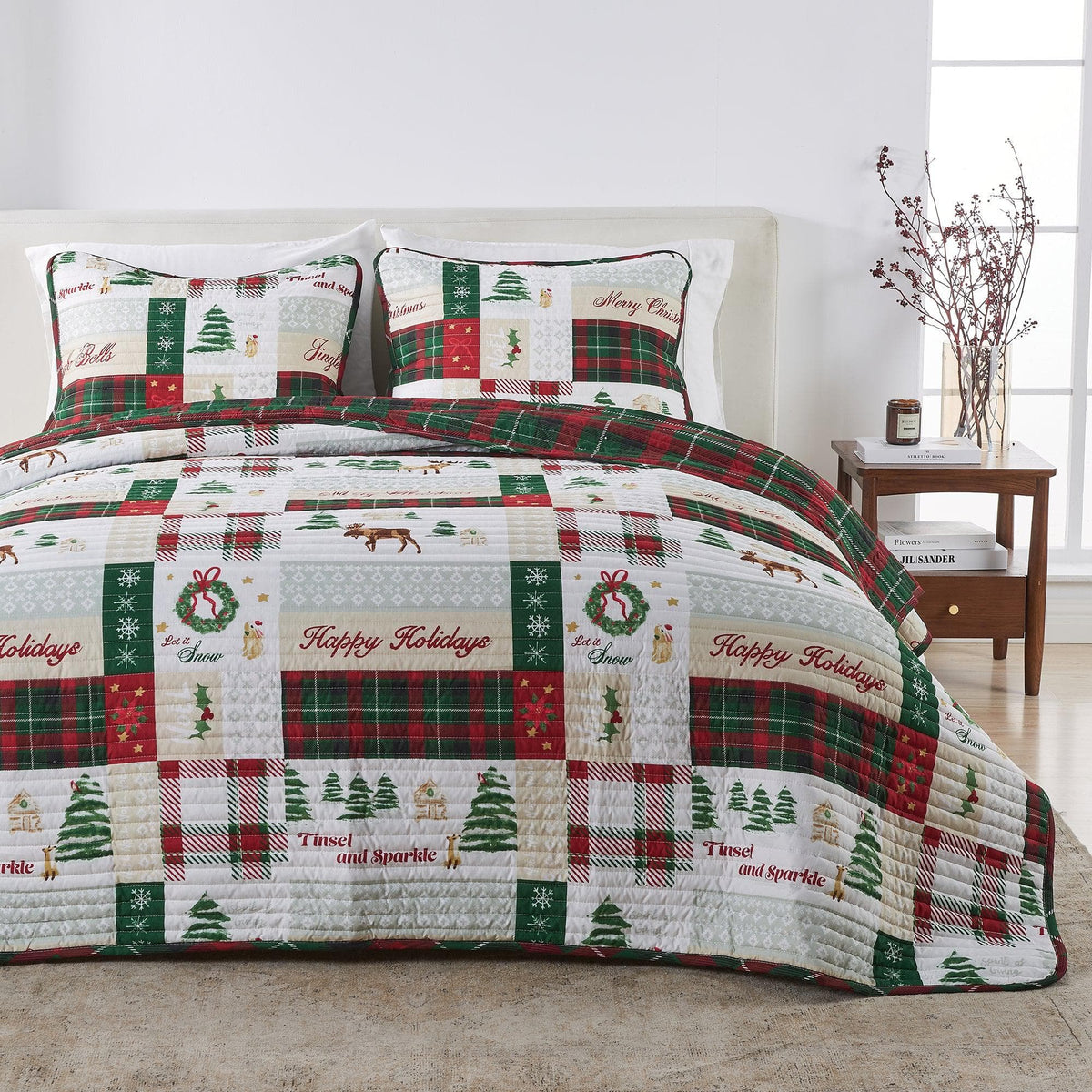 Colorful Holiday Print Quilt Set – Midnight Magic Collection – view 7