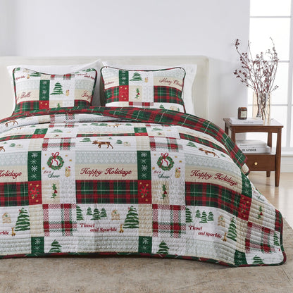 Colorful Holiday Print Quilt Set – Midnight Magic Collection – view 7