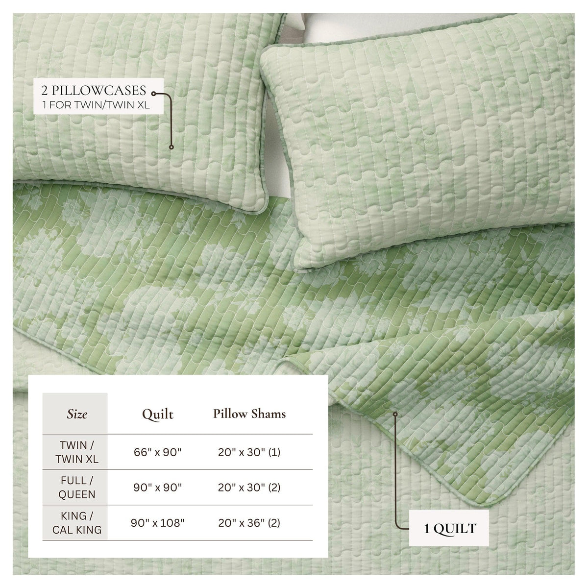 Vintage Floral Printed Cotton Quilt and Sham Set – Corin Collection – view 9