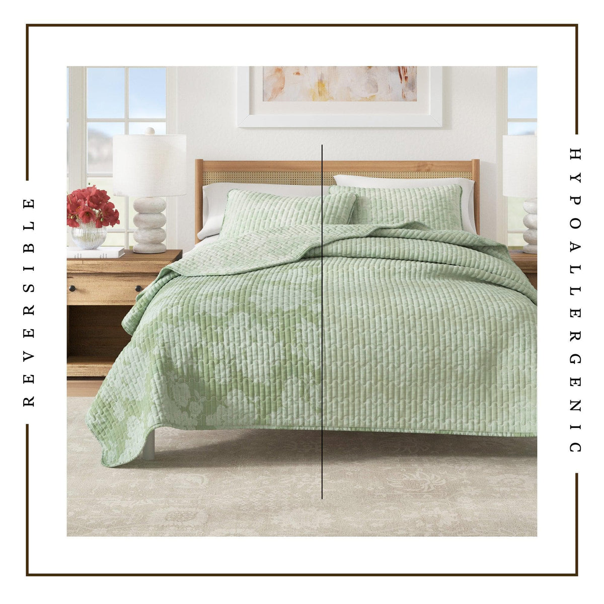Vintage Floral Printed Cotton Quilt and Sham Set – Corin Collection – view 8