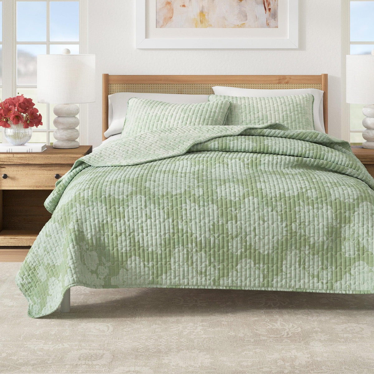 Vintage Floral Printed Cotton Quilt and Sham Set – Corin Collection – view 6