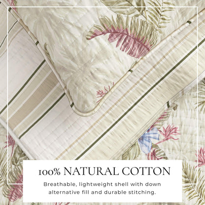 Palm Leaf and Bloom Printed Cotton Quilt Set – Mendocino Collection – view 8