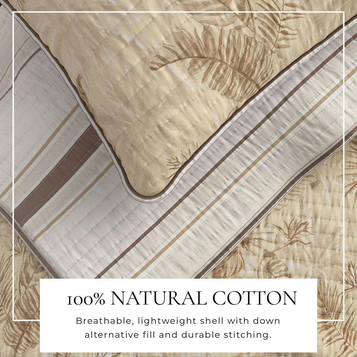 Palm Leaf and Bloom Printed Cotton Quilt Set – Mendocino Collection – view 2