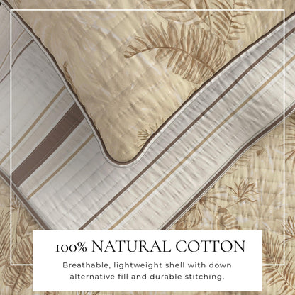 Palm Leaf and Bloom Printed Cotton Quilt Set – Mendocino Collection – view 2