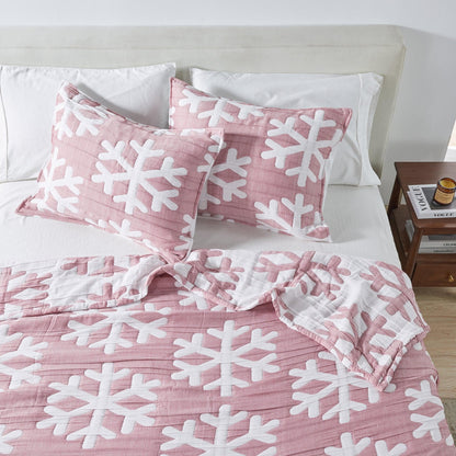 Reversible Matelassé Snowflake Quilt Set – Nino Collection – view 14